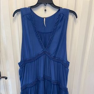 Free people royal blue ruffled tank tunic size large